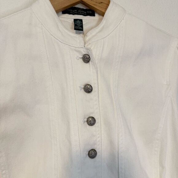 Ralph Lauren White Denim Button Down Jacket Size 16 - Picture 3 of 9